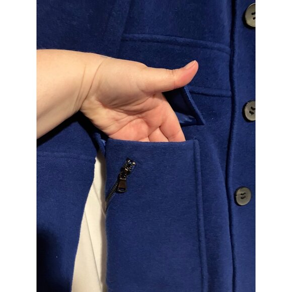 Wool Blend Peacoat 8 Overcoat Jacket Pockets Military Style Minimalist Capsule - Picture 3 of 14